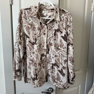 Butterfly Print Button Down